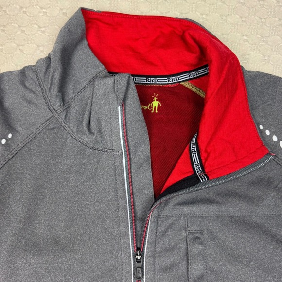 Smartwool PhD Merino Wool Blend Full Zip Jacket Mens Large Gray Red Performance - Picture 14 of 16
